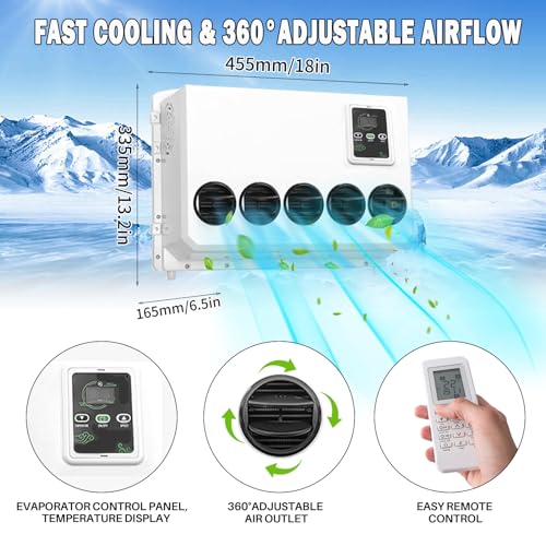 12,000 BTU Truck Air Conditioner 12V, 12 Volt DC Air Conditioner for Truck Parking Split Electric AC Unit