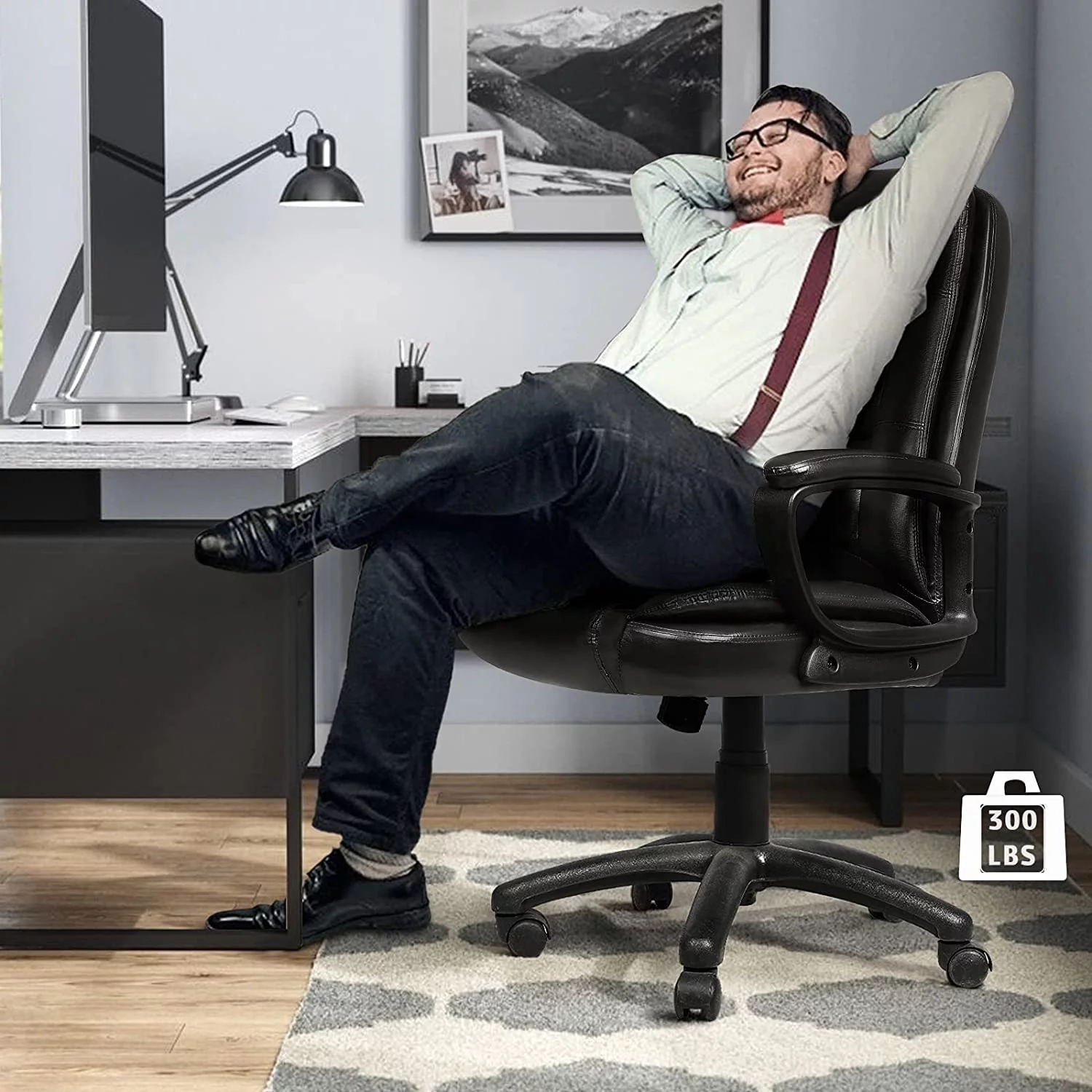 Office Desk Chair, Big and Tall Managerial Executive Chair, High Back Computer Chair