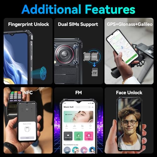 OUKITEL WP36 2024 Rugged Smartphone - 10600mAh Rugged Phone 128dB Loud Speaker, 16GB+128GB Dual Sim Phones 6.52" Big Screen, Android 13 Cell Phone