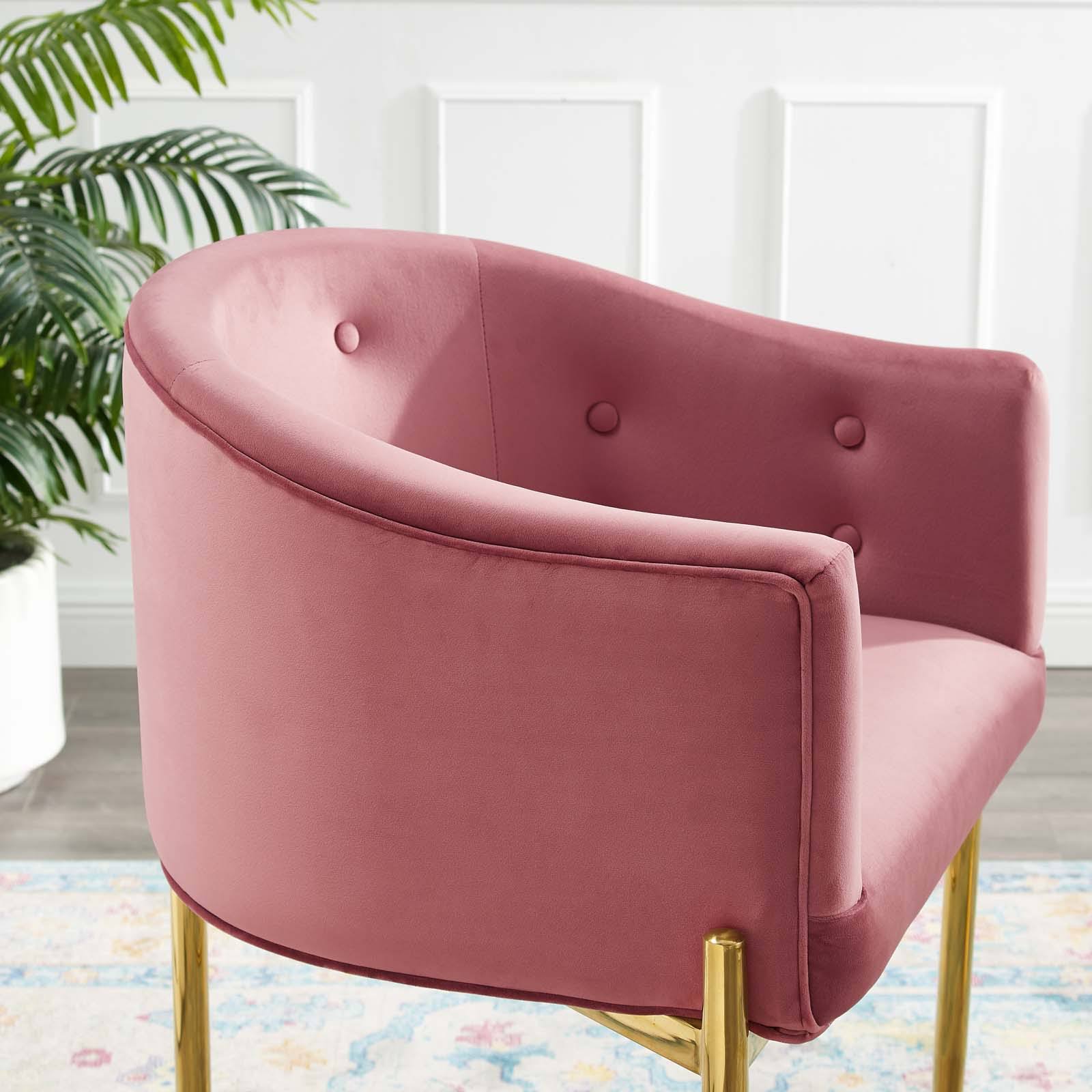 Modway Savour Tufted Performance Velvet Counter Stool - Pink