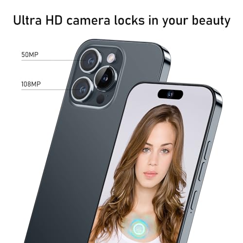 WV LeisureMaster A15 Pro Max Cell Phone,8GB+512GB Ultra Memory Unlocked Phone,Android 13.0 Smartphone,6800 mAh Battey,6.82-inch HD Screen,Dual SIM