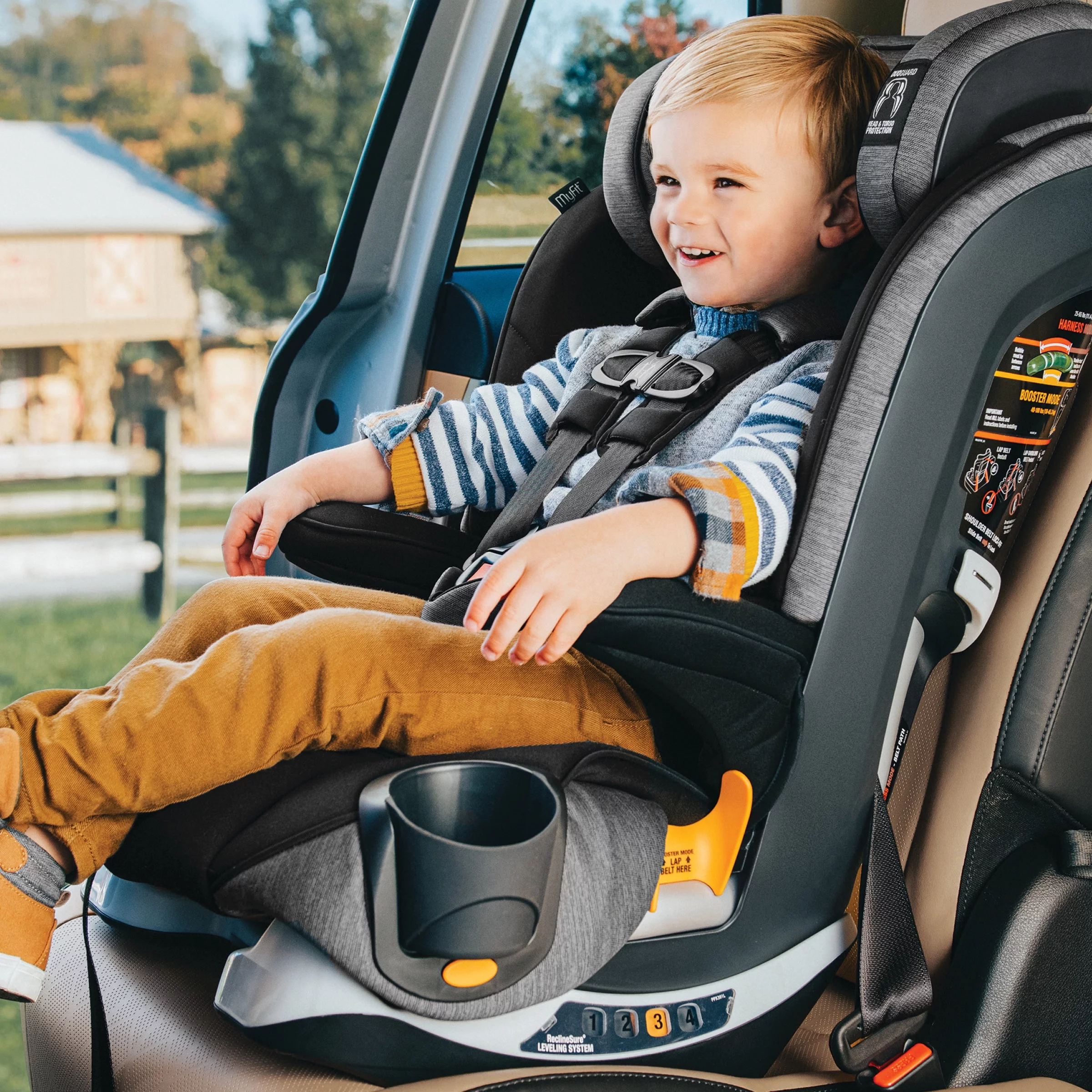 Chicco MyFit ClearTex Harness + Booster Car Seat - Shadow (Black)