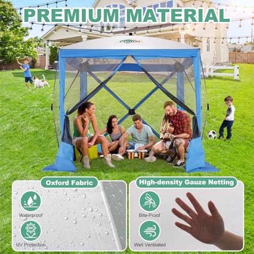 COBIZI 12x12ft Pop up Gazebo Screen Tent Screen House for Camping, Camping Outdoor Screened Gazebo, Canopy Tent