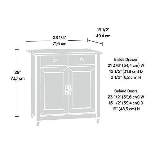 Sauder Edge Water Accent Storage Cabinet with Doors, Utility, L: 28.19" x W: 19.45" x H: 29.02", Estate Black