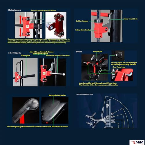 MiM USA Compact Smith Machine | Squat Rack for Home Gym | Multi Gym Machine