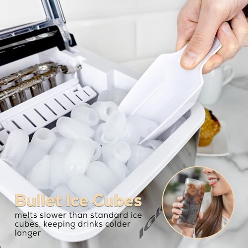Igloo Electric Countertop Ice Maker Machine - Automatic and Portable - 33 Pounds in 24 Hours - Icecube Maker - Plastic Scoop and Basket