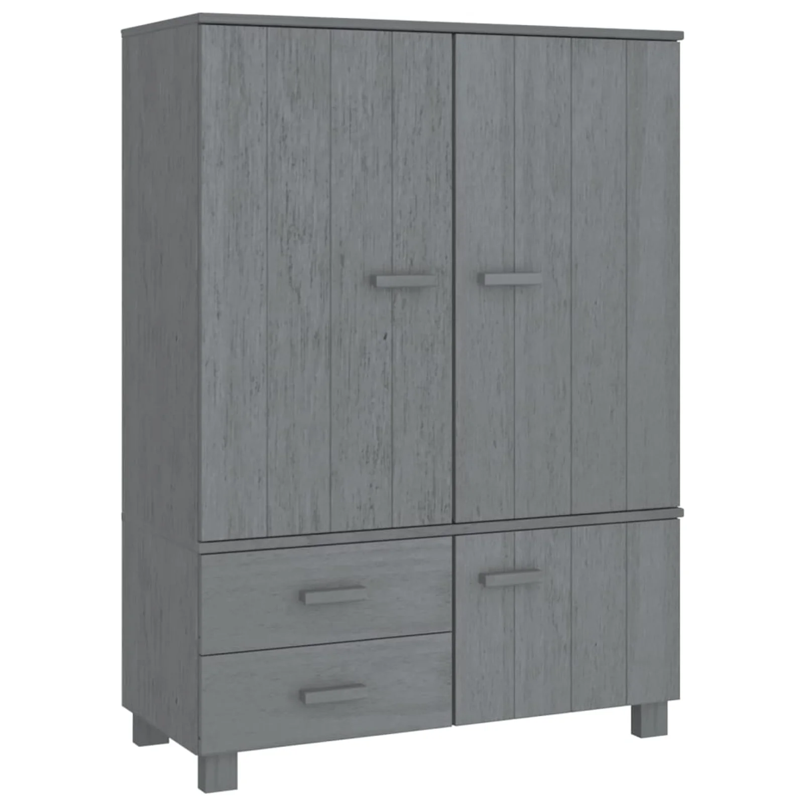 Walmeck Wardrobe Dark Gray 39"x17.7"x53.9" Solid Wood Pine