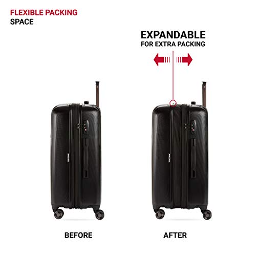 SwissGear 7272 Energie Expandable Hardside Luggage with Spinner Wheels and TSA Lock, Gunmetal, Carry-On 19-Inch