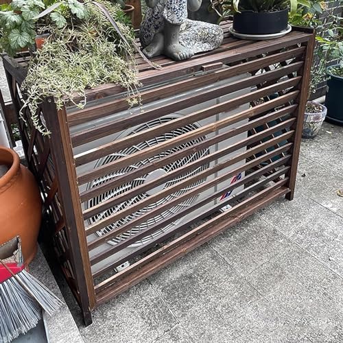 KAXLDHH Outdoor Air Conditioner Cover Wooden Fence Screen Privacy Screen, Ac Fence for Outside Unit