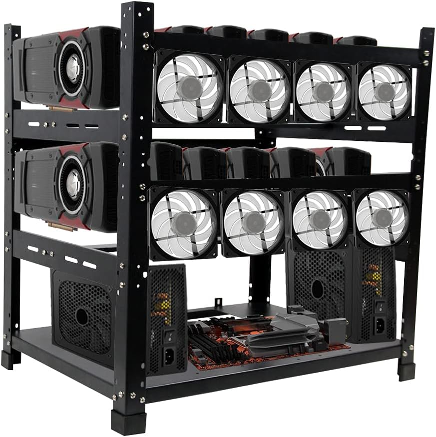 Open Mining Frame for 12 GPU Mining Case Server Rack Motherboard Bracket ETH/ETC/ZEC Ether Accessory Tool 3 Layers