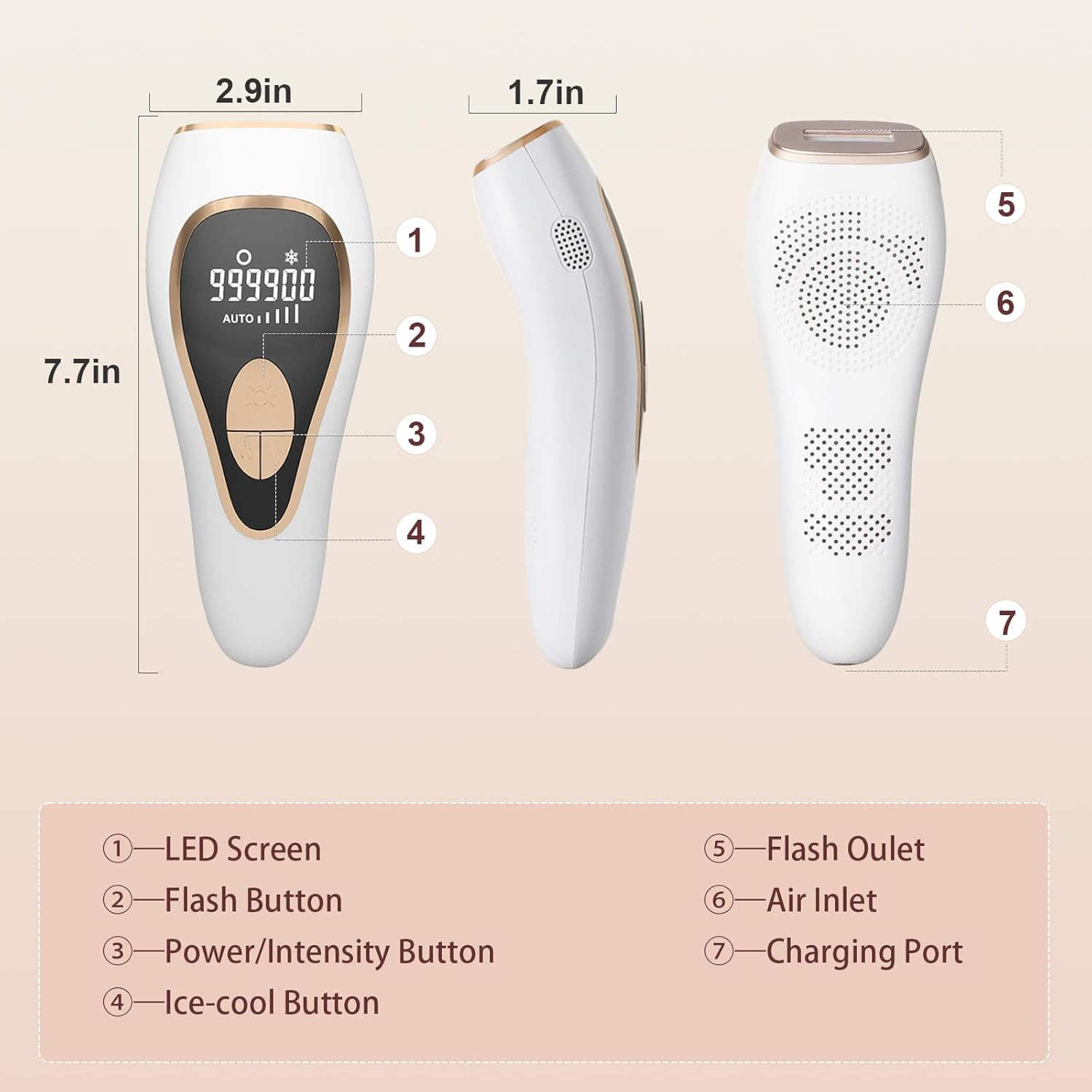 IPL Laser Hair Removal for Women and Men, Permanent and Painless Hair Removal Device