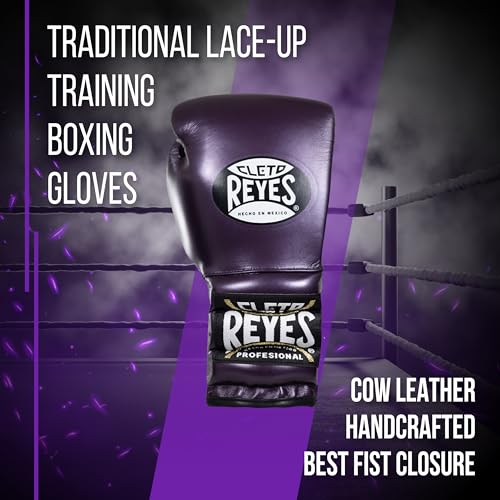 CLETO REYES Traditional Professional Boxing Gloves with Laces for Training, Sparring and Heavy Punching Bags for Men and Women, MMA, Kickboxing
