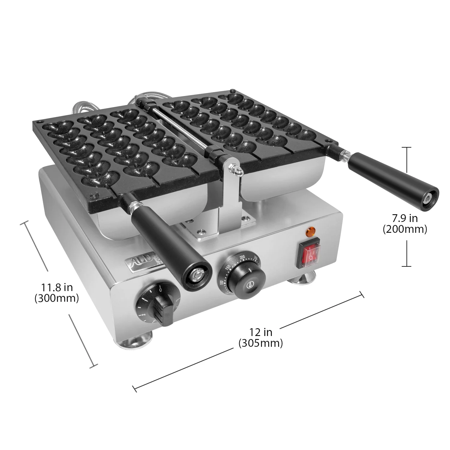 ALDKitchen Waffle Maker | 3 Heart-Shaped Waffles on a Stick | Babycakes Waffle Iron | 110V