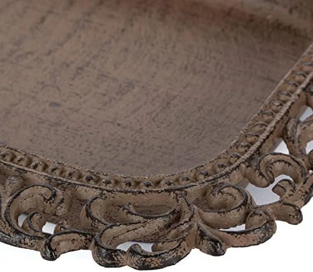 Cream Ceramic Butter Dish With Metal Work In Acanthus Leaf Design