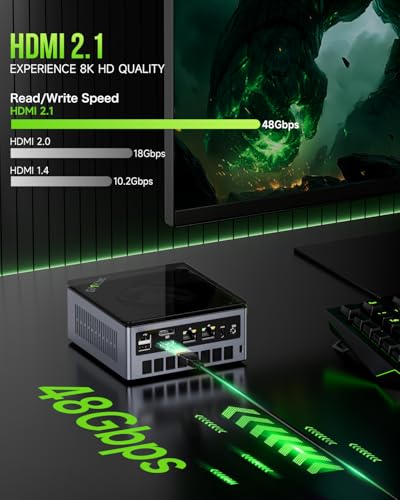 GMKtec Gaming Mini PC AMD Ryzen 9 8945HS (Turbo 5.1GHz) 32GB DDR5 2TB SSD, Computers PC Oculink, Dual NIC LAN 2.5G, WiFi 6, USB3.2, USB-C 4.0, BT5.2