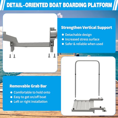 Boat Boarding Platform and Dock Extension to Step Up & Down (Fixed), Boat Boarding Platform Dock Step for Boat Lifts