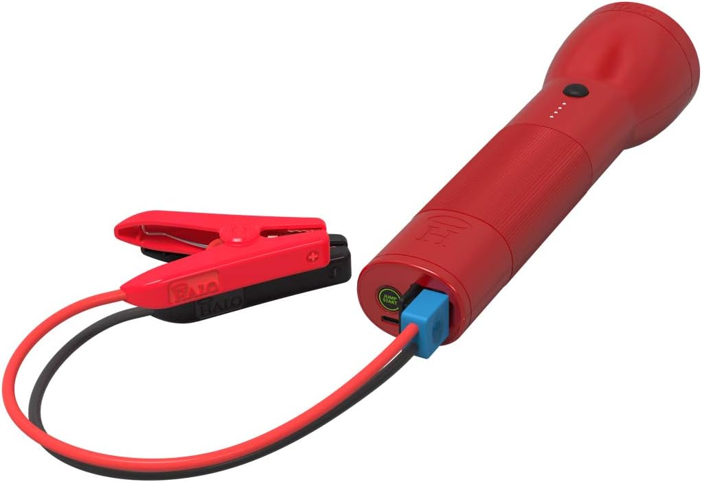 Halo Bolt Flashlight - Rechargeable Lithium Flashlight with Car Jump Starter and Phone Charger - LED Flashlight, USB Port to Charger Devices
