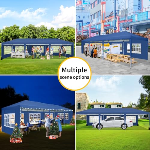 COBIZI Canopy 10x20 Pop Up Canopy Tent with 6 Sidewalls Party Tents for Parties Weddings Backyard Waterproof Canopy Outdoor Commercial Canopy Event