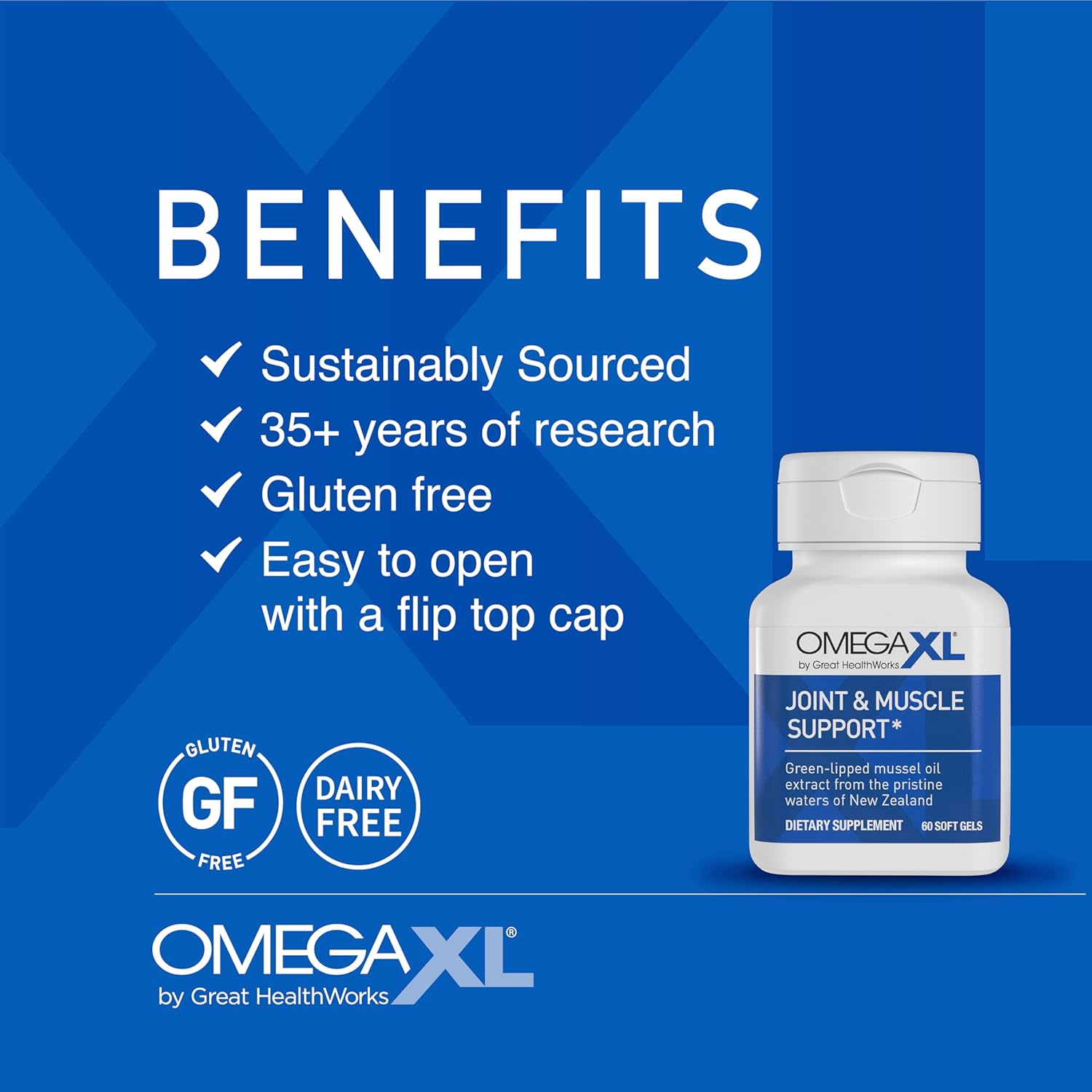 OmegaXL Joint Relief Supplement - Natural Muscle Support, 60 Softgels (2 Pack) & SleepXL immediate-Release melatonin, L-Theanine (Calming), Chamomile