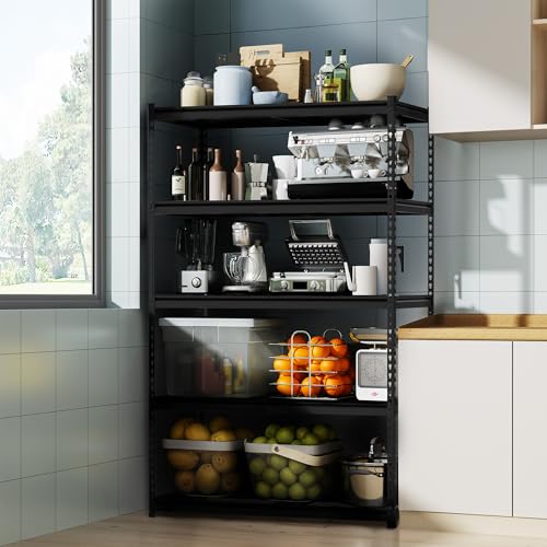 WORKPRO 5-Tier Metal Shelving Unit, 48”W x 24”D x 72”H, Heavy Duty Adjustable Storage Rack, 4000 lbs Load Capacity (Total), for Garage, Basement