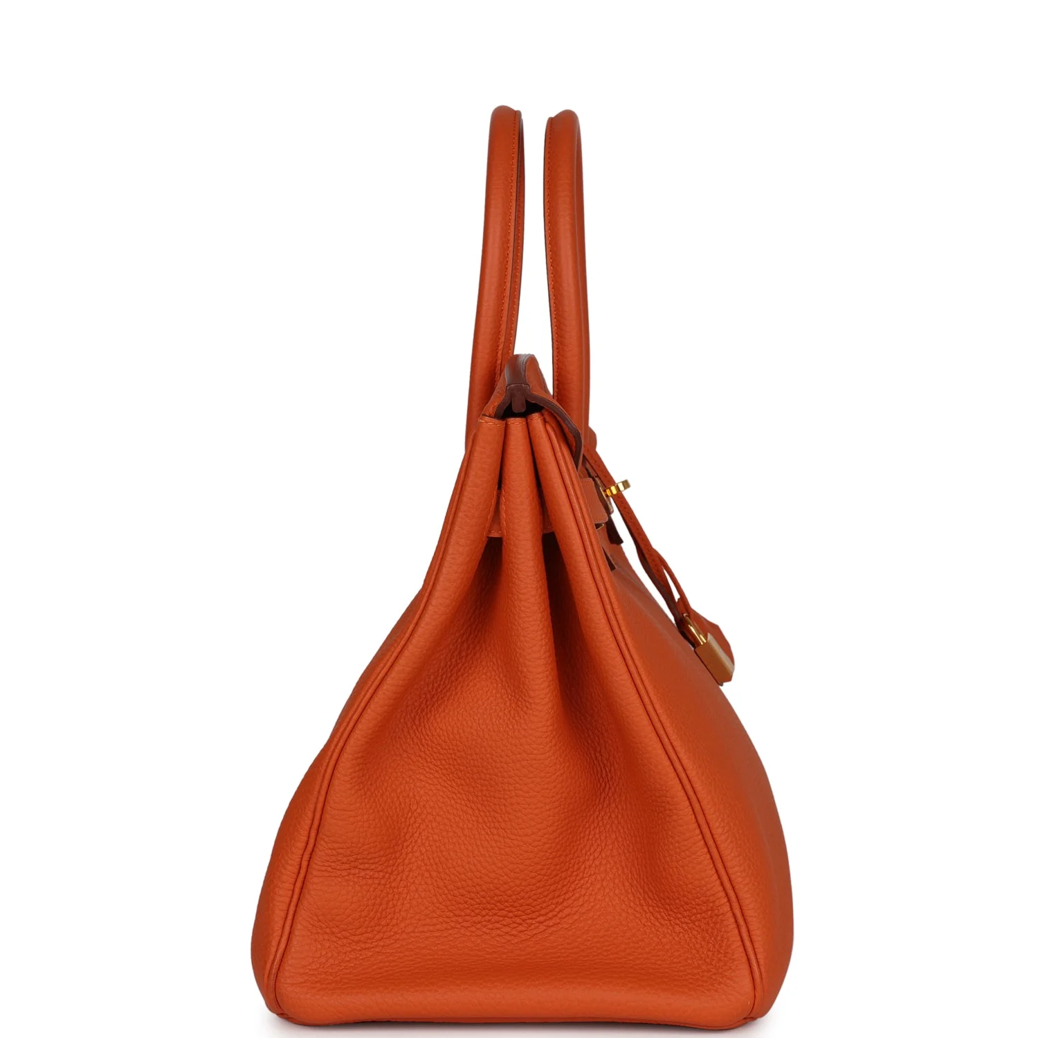 Pre-owned Hermes Birkin 35 Orange H Clemence Gold Hardware