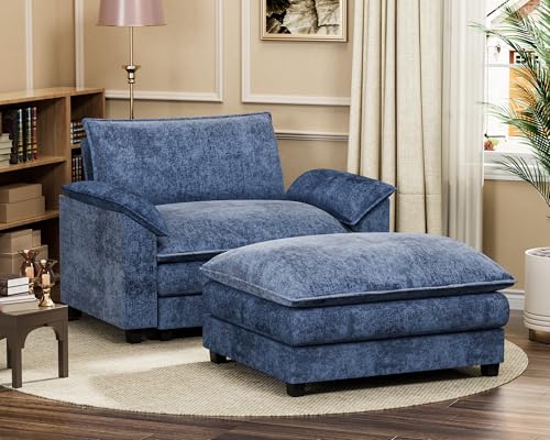 Homall 119" Modular Sectional Sofa, L Shaped Sofa Couch with Reversible Ottoman, DIY Combination Chenille Deep 3-Seat Cloud Couch for Living Room