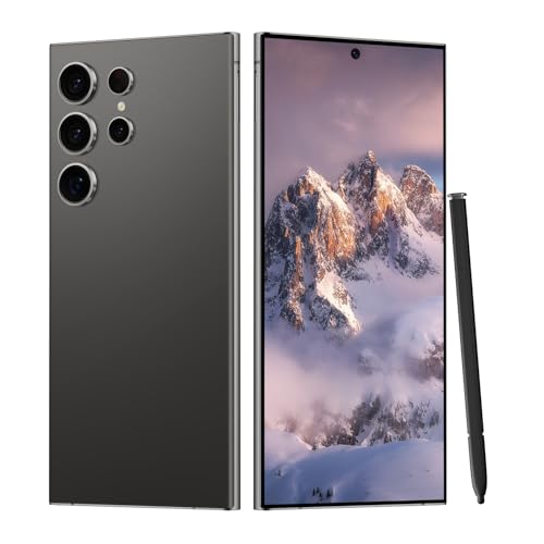 Unlocked Cell Phones C24 Ultra Smartphone Android 13 Phones 8GB+256GB/6.8" HD Screen/Dual SIM/108MP+48MP Camera/6800 mAh/Built-in Pen (Light Cyan)
