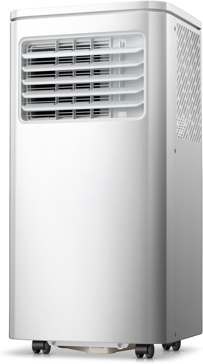ZAFRO 8,000 BTU Portable Air Conditioner with Remote Control,24H Timer,Portable AC with Cool,Dry & Fan Modes,White