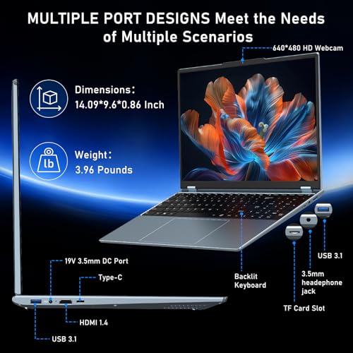 Gaming Laptop, 16 Inch Laptop Computer,MX350 Graphics Laptop,N95 4C/4T Processor(up to 3.4Ghz),32GB RAM 1TB SSD,16”FHD 1920 * 1200 Display,WiFi 5