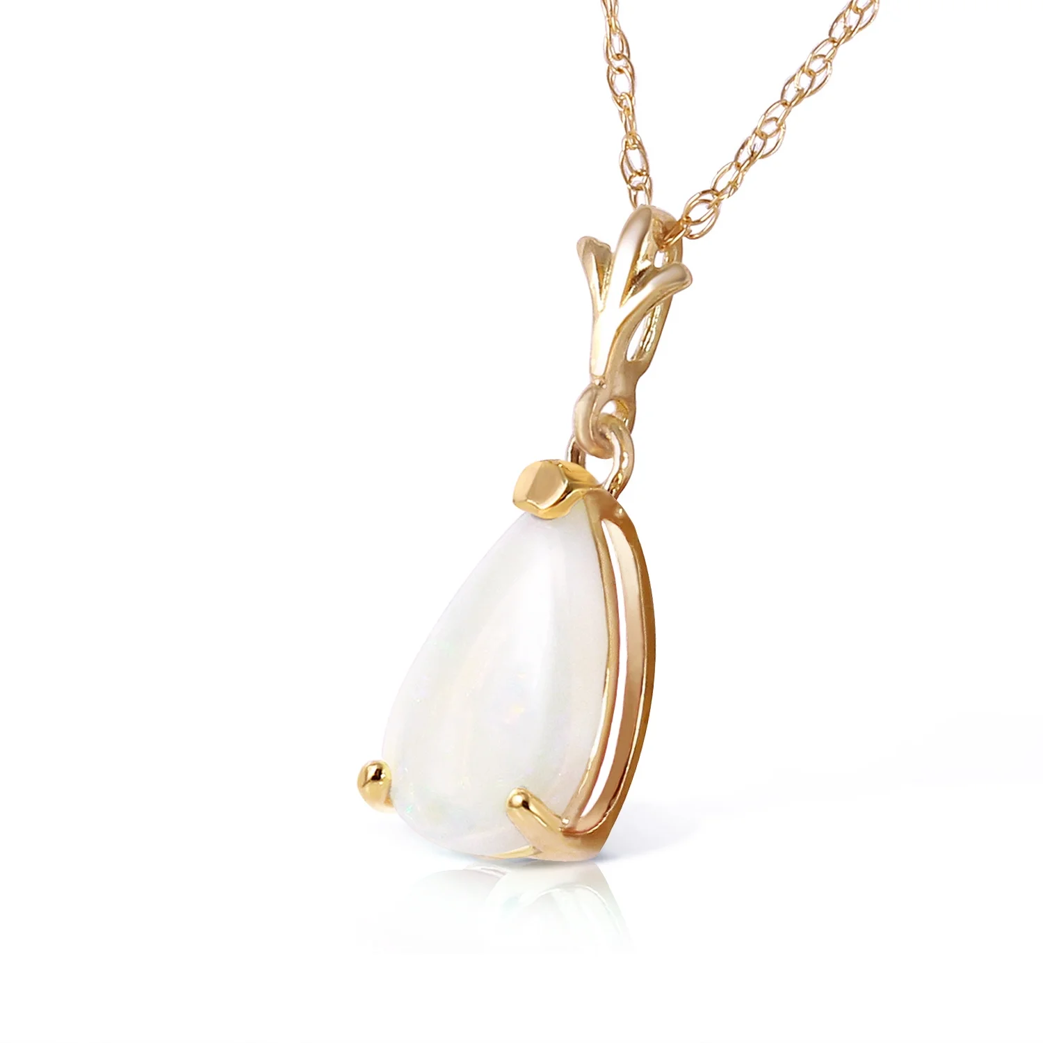 Galaxy Gold 14k 20" Solid Yellow Gold Drop Pendant Necklace with Pear Shape 0.77 Carat Natural Vibrant