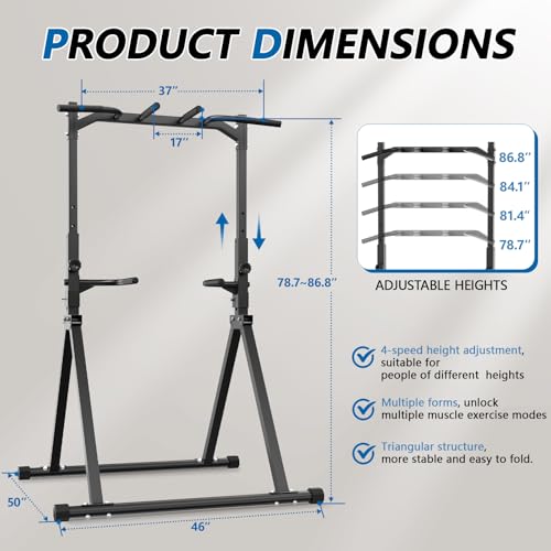 Pull Up Station Pull Up Bar for Home Gym Equipment Dip Station Power Tower Strength Training Fitness Equipment