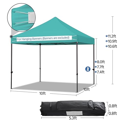 Yaheetech Heavy Duty Pop Up Canopy Tent, 10x20 Commercial Instant Shelter Tent for Wedding, Parties, Adjustable Outdoor Canopy with Wheeled Carry Bag