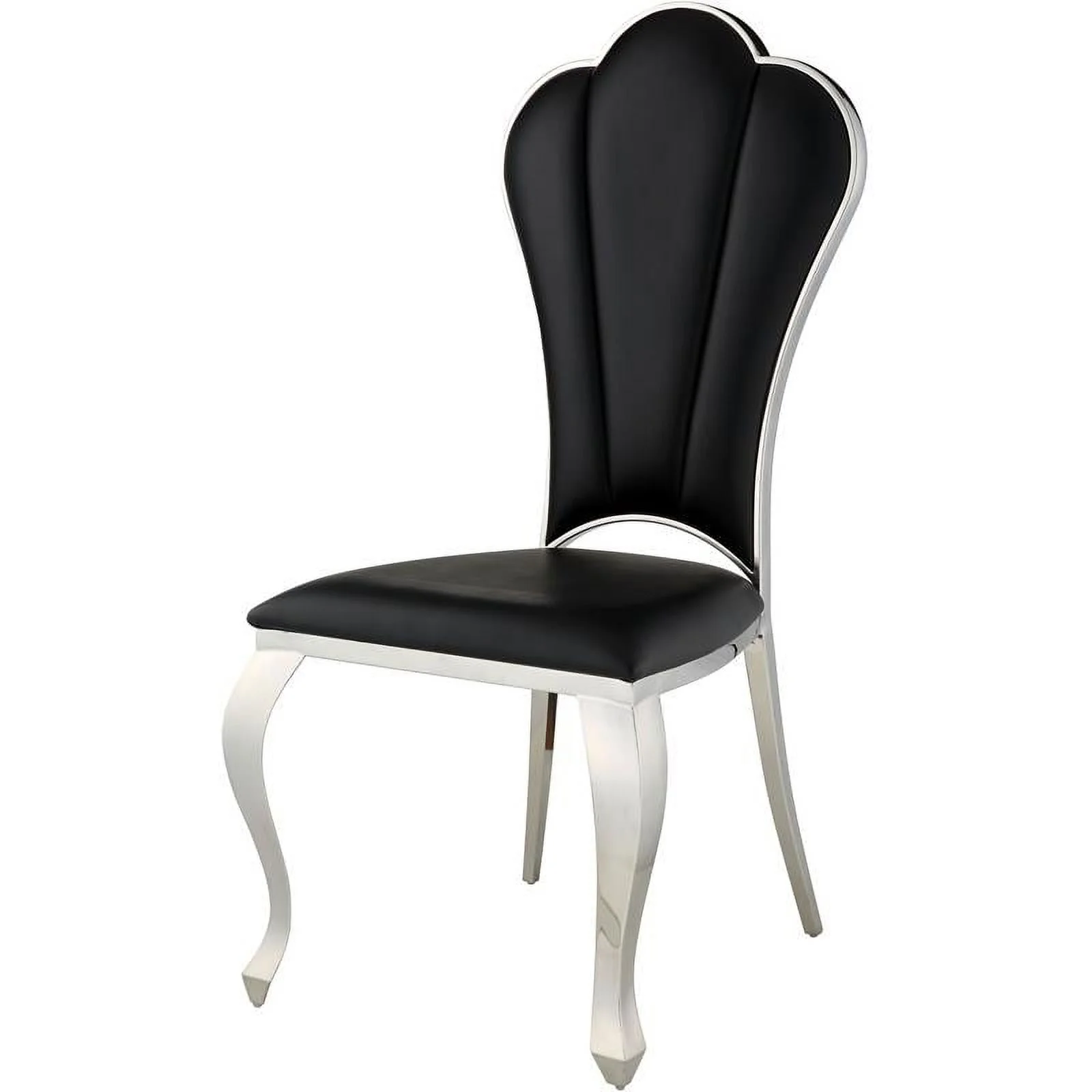 Home Square 5-Piece Set with Steel Dining Table & 4 Side Chairs in Black