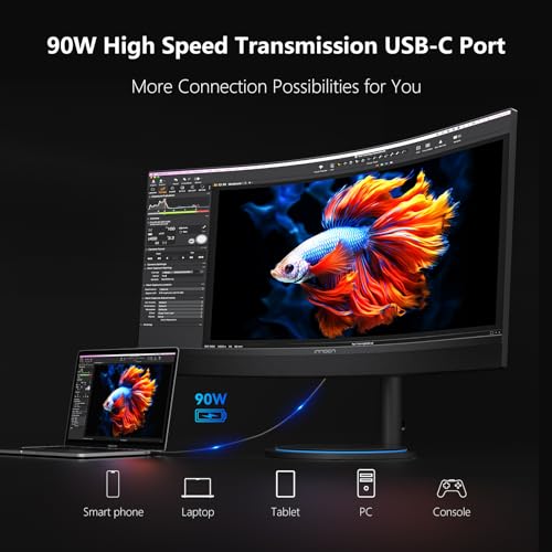 INNOCN 45C1R 45 Inch 5120 x 1440p Ultrawide Curved Gaming Monitor, R1500, HDR400, USB Type-C 90W Power Delivery, PIP/PBP, Built-in Speaker