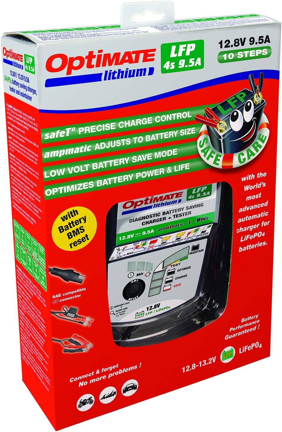 OptiMATE Lithium 4s 10A, TM-275, 10-step 12.8V 10A sealed battery saving charger & maintainer