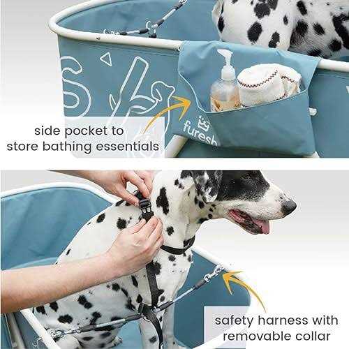 Furesh Steper Big Dog Bath Tub with Stairs, Elevated Portable Foldable Wash Station with Steps for Bathing, Shower and Grooming