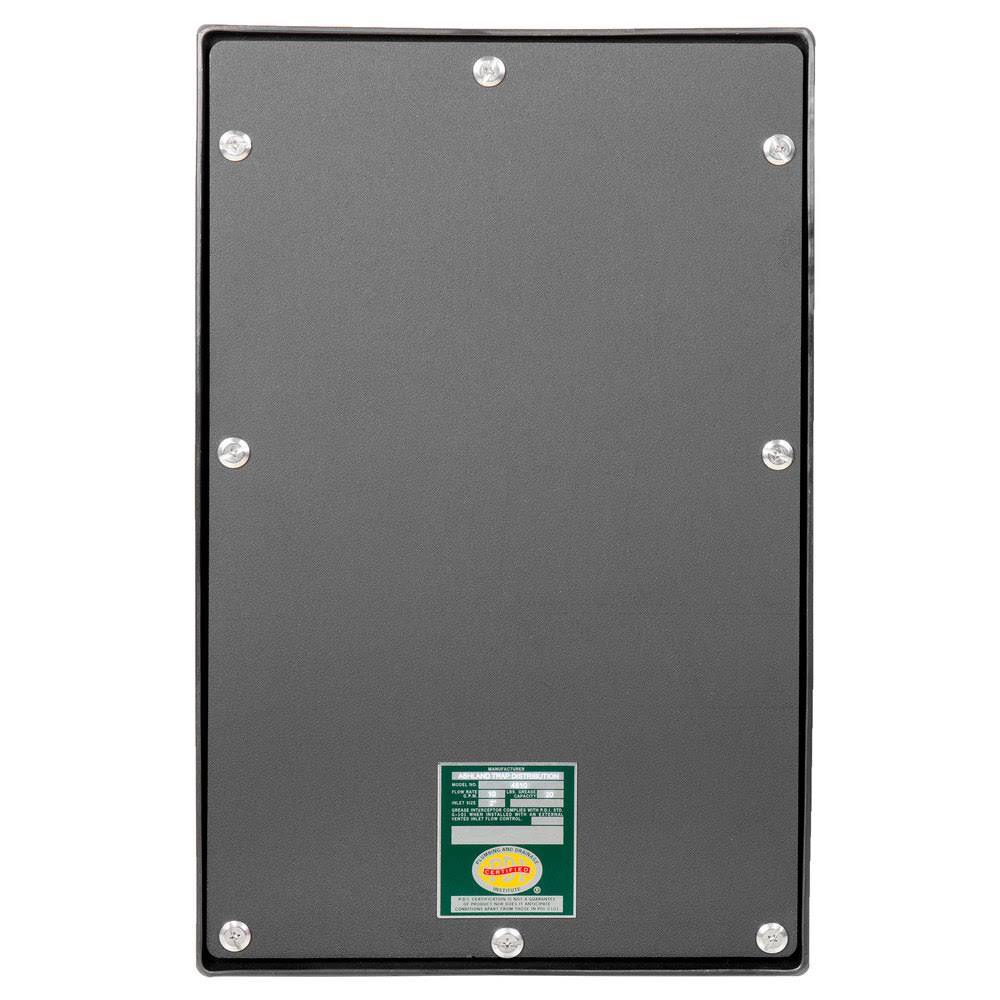 20 lb Capacity 10 GPM Plastic Grease Trap with 2x22 Threaded Connections u0026 Flow Control Device, Ashland PolyTrap (4810)