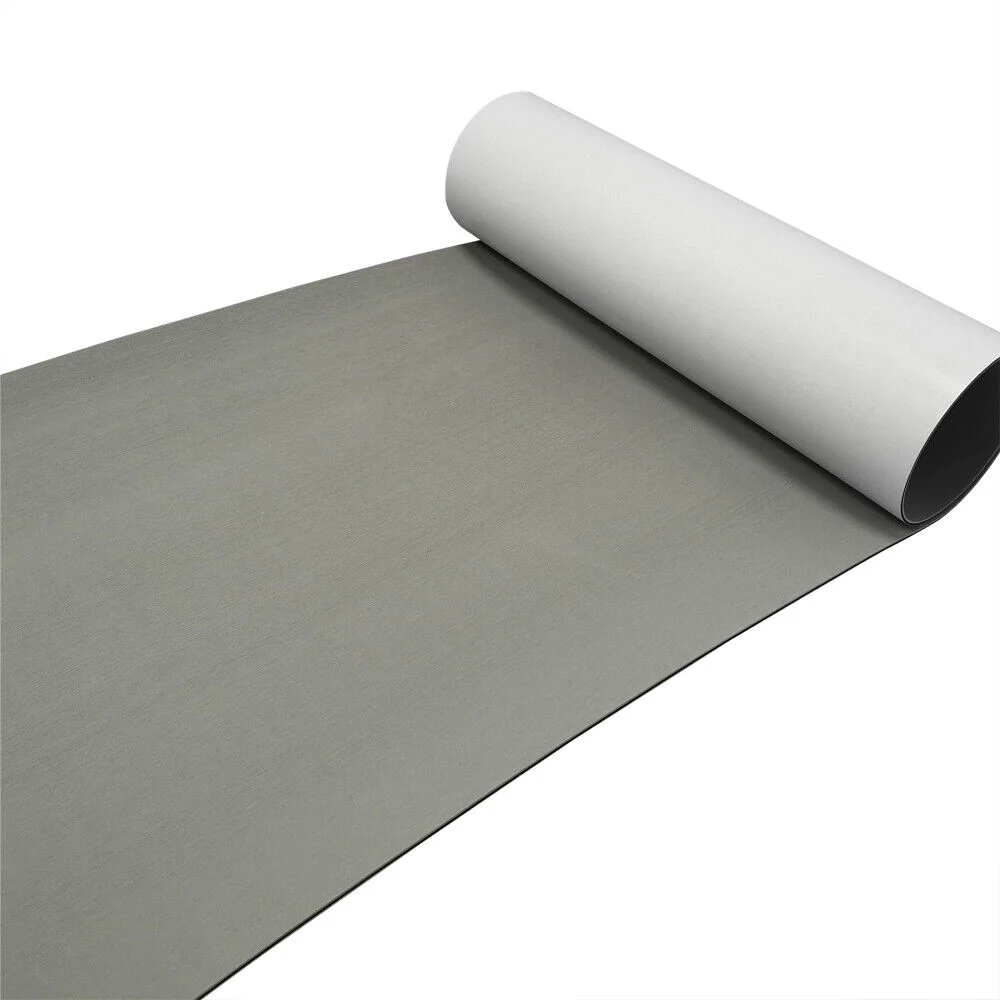 Wuzstar Non-Slip EVA Foam Faux Teak Floor Decking Sheet for Yacht Marine Floor Carpet Boat Flooring Pad (94.5" x 35.4", Dark Gray)