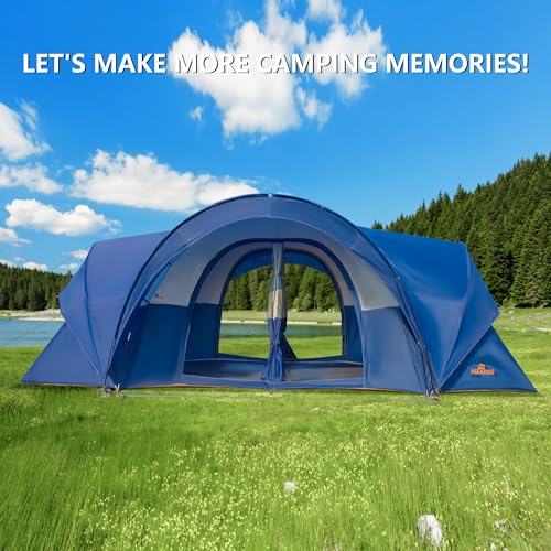 ASFANES 2-12 Person Tents for Camping Waterproof, Backpack Double Layer Camping Tents, Perfect Picnics, Fishing and Backyard Camping
