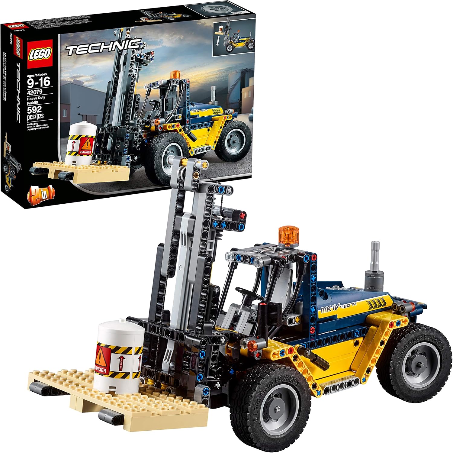 LEGO Technic Heavy Duty Forklift 42079 Building Kit (592 Pieces)