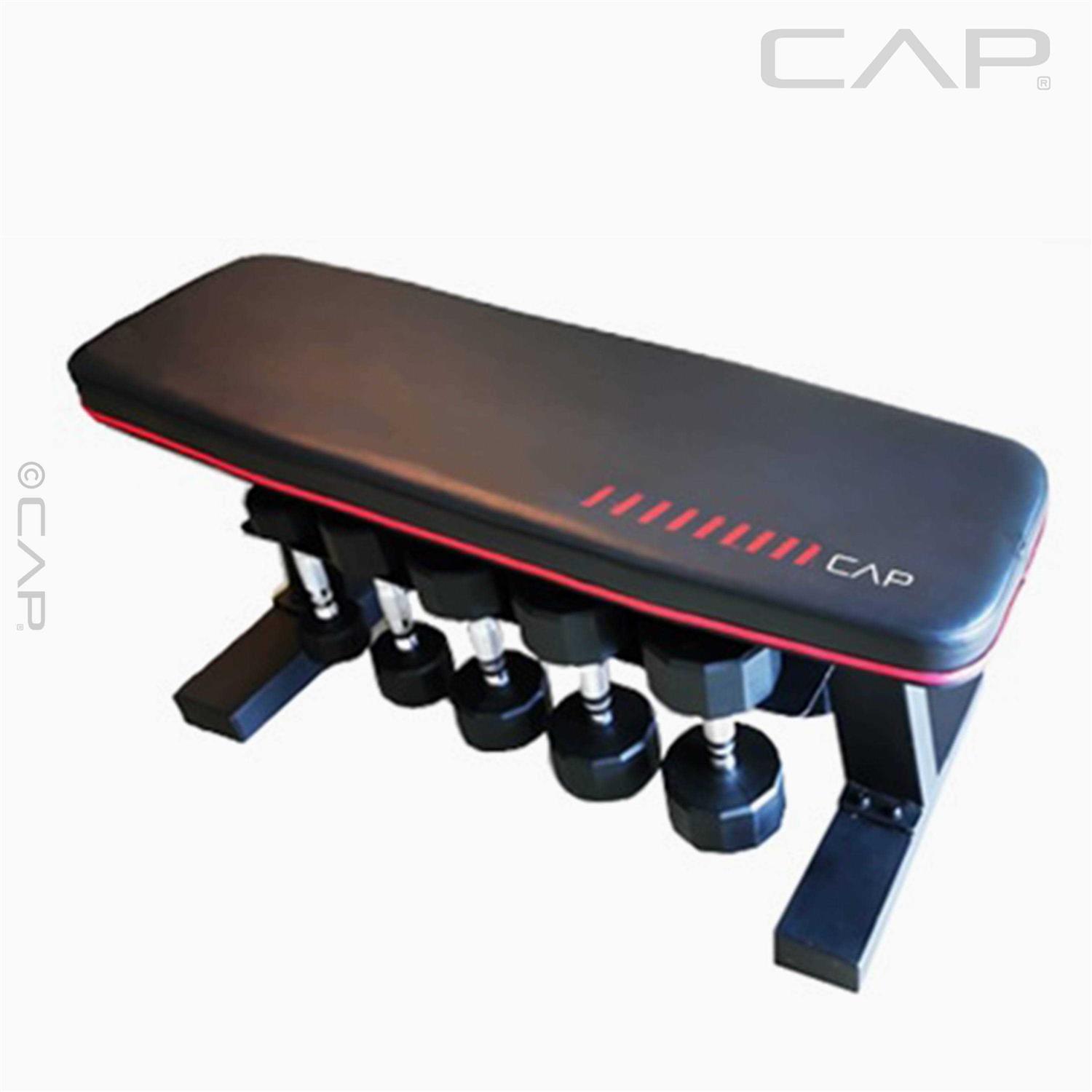 Cap Deluxe Exercise Training Flat Bench with Dumbbell Storage - Sports Supplies Online Store