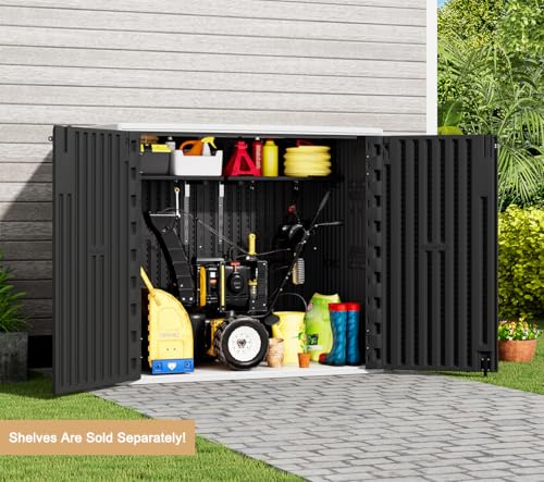 KINYING Outdoor Vertical Storage Shed,57 Cu.ft Outdoor Storage Cabinet Waterproof,Resin Sheds & Outdoor Storage Clearance for Garden,Patio,Backyard