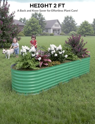 10x4x1.5ft Raised Garden Bed,Galvanized Raised Planter Boxes Outdoor with Easy Assembly, Large Garden Bed for Vegetables, Fruits, Flower