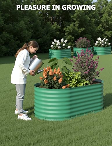 10x4x1.5ft Raised Garden Bed,Galvanized Raised Planter Boxes Outdoor with Easy Assembly, Large Garden Bed for Vegetables, Fruits, Flower