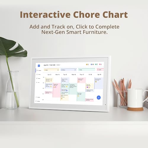 Dragon Touch 15.6" Digital Calendar Chore Chart – 1080P Full HD Interactive Touchscreen, Smart Family Planner