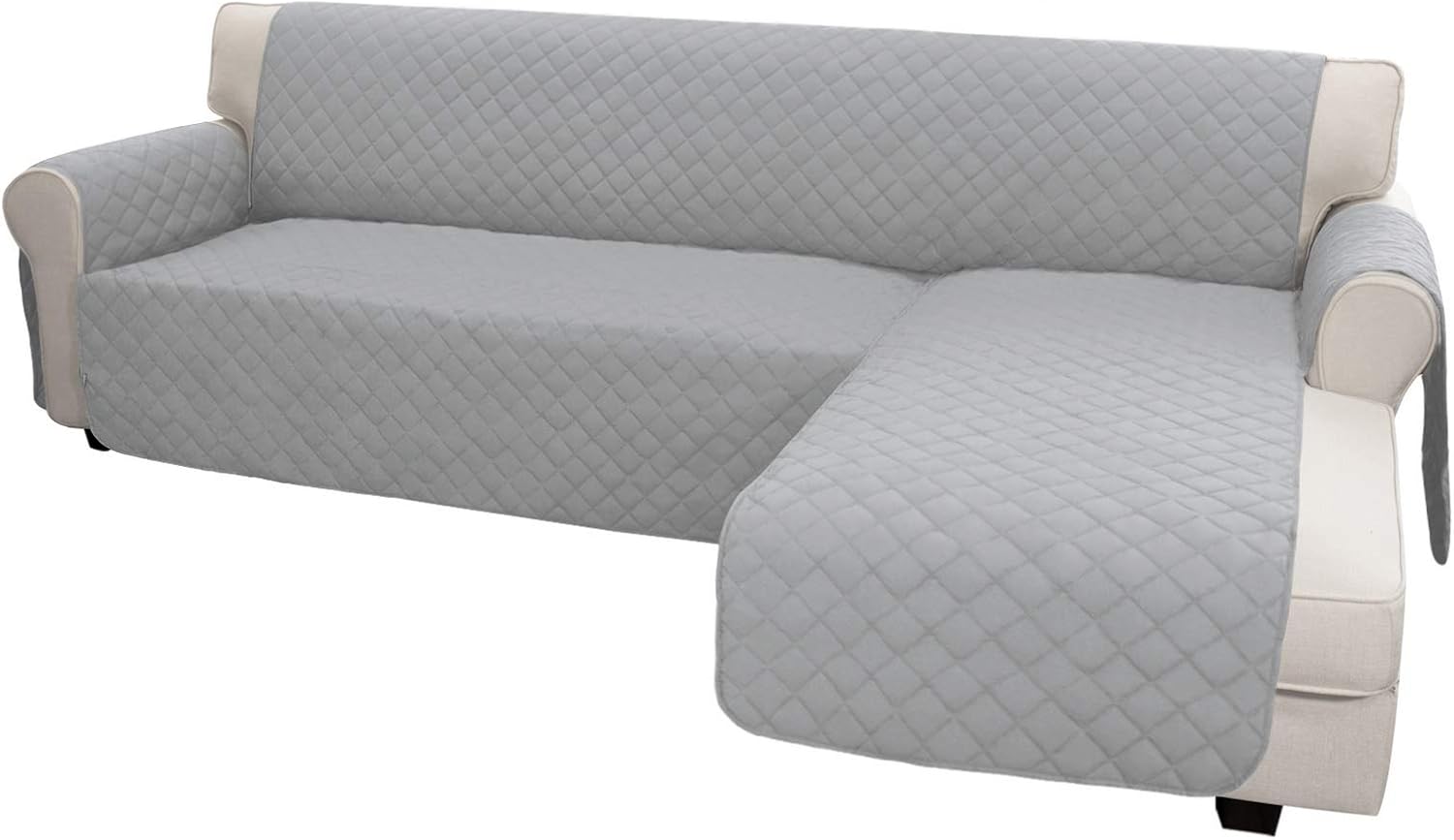 Easy-Going Sofa Slipcover L Shape Sofa Cover Sectional Couch Cover Chaise Lounge Slip Cover Reversible Sofa Cover Furniture Protector Cover for Pets