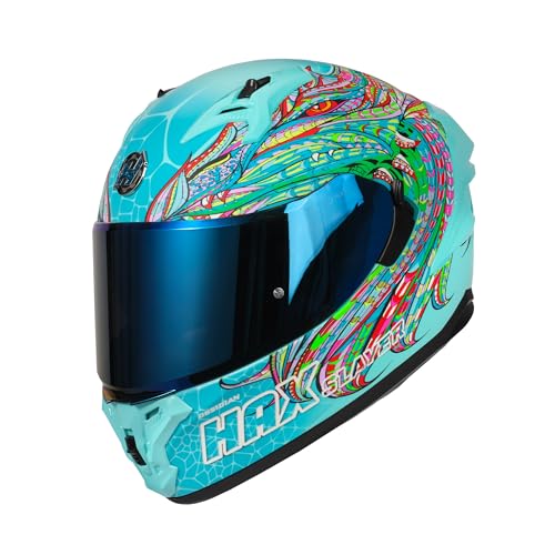 HAX Obsidian Pro Full Face Dual Visor Adult Motorcycle Helmet for Motorbike Street Bike with Pinlock Ready DOT Approved Matte Pink M