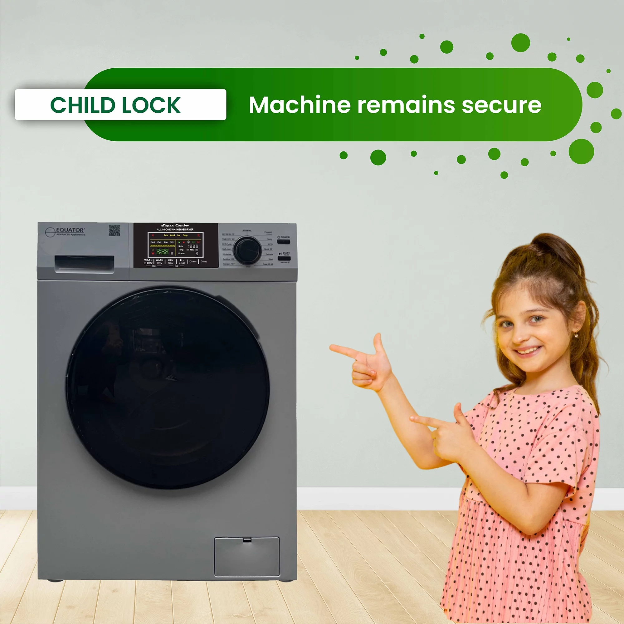 Equator Fully Built-in All-in-One Combo Washer-Dryer Ventless 1.62 cf/15lbs 110V White