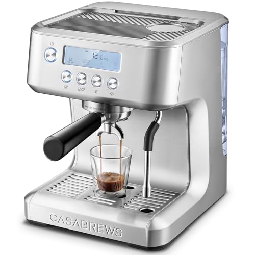 CASABREWS Ultra Espresso Machine with LCD Display, Powerful Milk Frother and Customizable Brewing Temperature