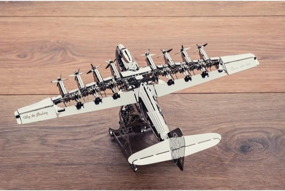Model Airplane Kit with Tool kit- DIY Scale Model - 3D Model kit Heavenly Hercules - Moving Wind-Up Airplane Model | 3D Puzzle for Adults